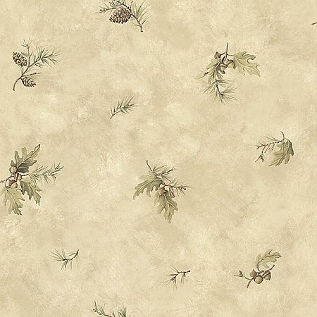 Brimstone Beige Forest Leaf Toss Wallpaper