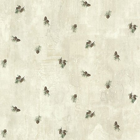 Brantley Grey Pinecone Toss Wallpaper