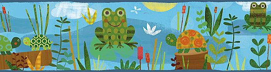Kermis Blue Frog Marsh Toss Border
