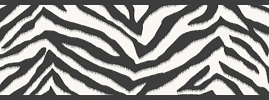 Mia Black Faux Zebra Stripes Border