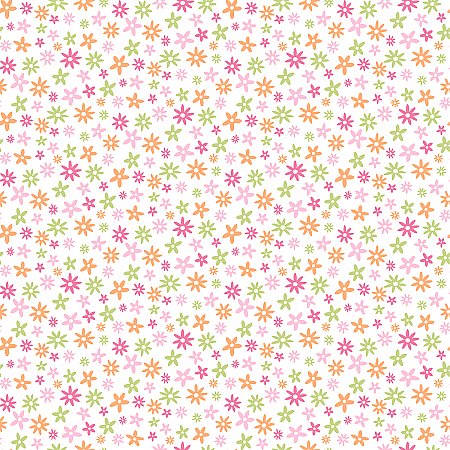Delilah Pink Mod Flower Toss Wallpaper