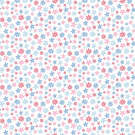 Delilah Blue Mod Flower Toss Wallpaper