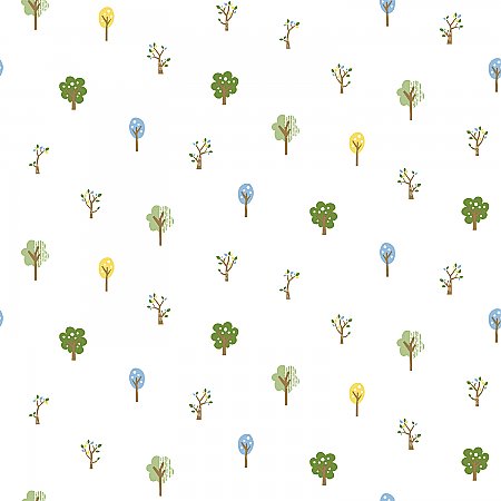 Perennial Blue Arbor Toss Wallpaper