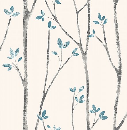 Ingrid Blue Scandi Tree Wallpaper