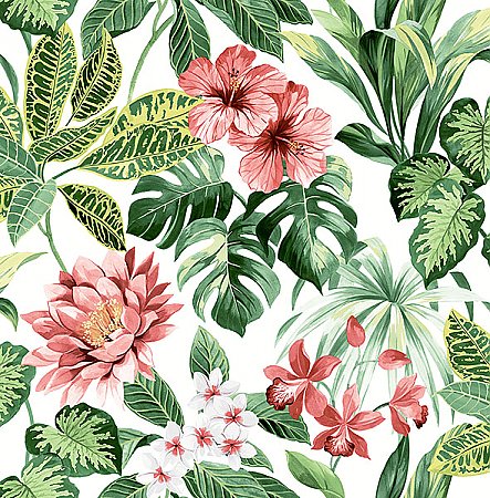 Josefa Green Tropical Wallpaper