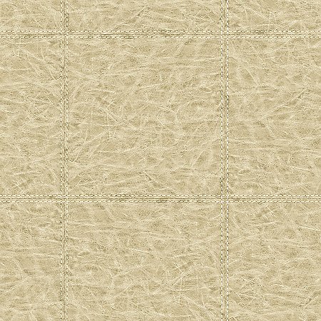 Study Check Beige Leather Wallpaper