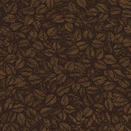Amorina Brown Leaf Wallpaper