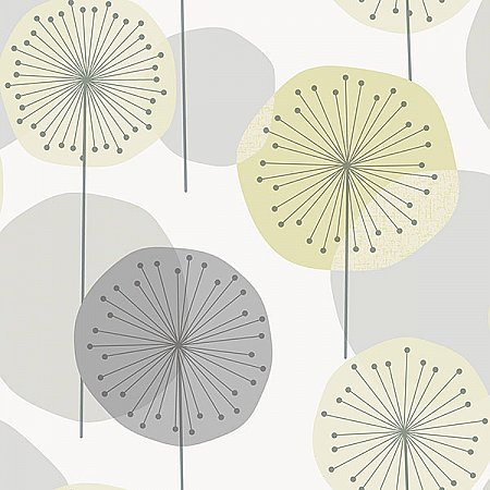 Raelyn Grey Floral Geometric Wallpaper