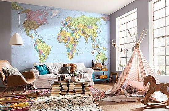 World Map Mural