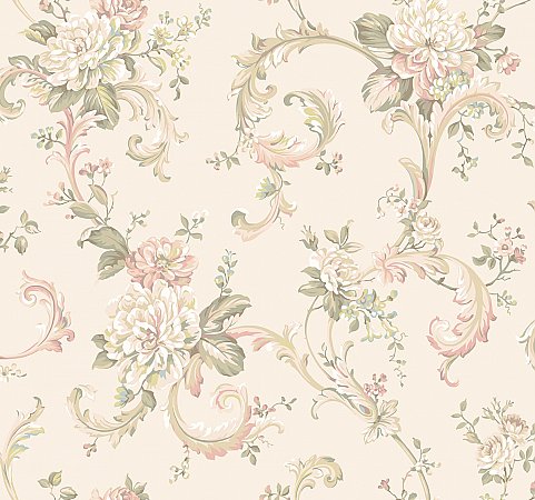 Arlington Floral Scroll Wallpaper