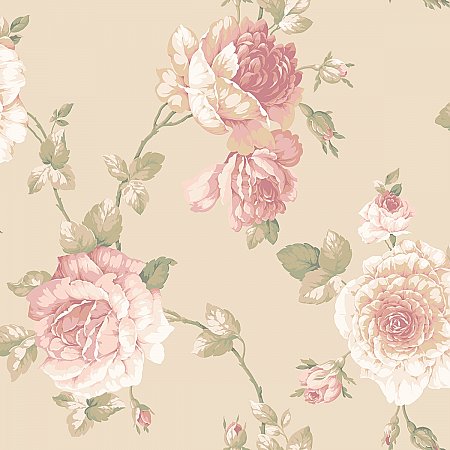 Arlington Lg Rose Vine Wallpaper