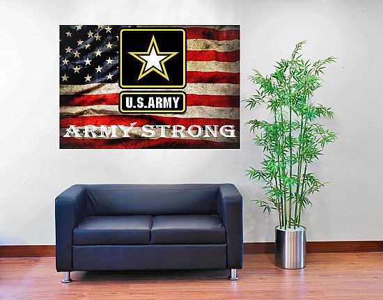 U.S. Army HUGE Peel & Stick CANVAS Poster