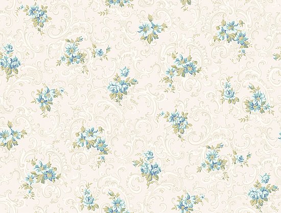 Full Floral Scroll Wallpaper