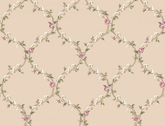 Elegant Rose Trellis Wallpaper