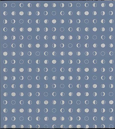 Lunar Wallpaper - Denim/Sliver