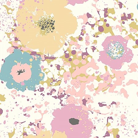 Spontaneity Wallpaper - Coral/Yellow