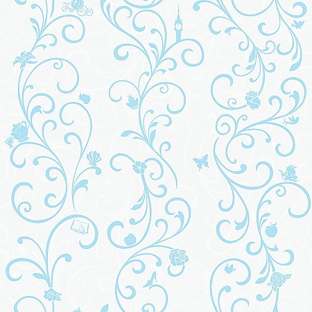 Disney Princess Scroll Stripe Wallpaper