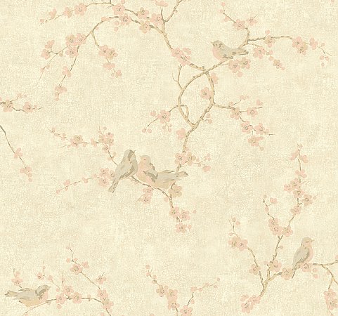 Birds W/Blossoms Wallpaper