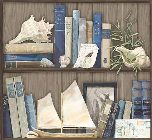 Coastal Library Wallpaper