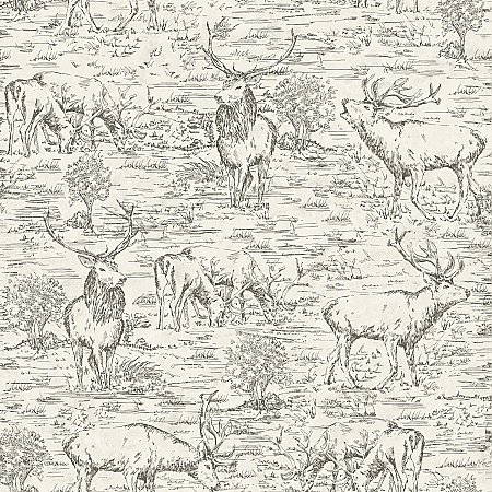 Stag Toile Wallpaper