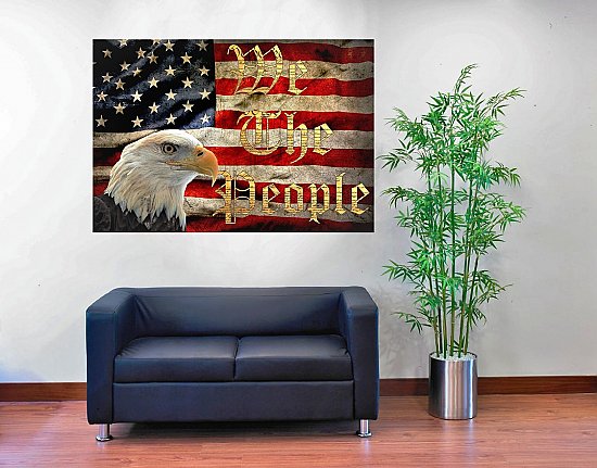 We The People HUGE Peel & Stick CANVAS Poster