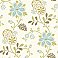 Amelie Blue Modern Floral Trail Wallpaper