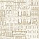 Facade Beige Vintage Blueprint Wallpaper