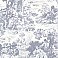 Benvolio Blue Toile Wallpaper