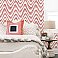 Bargello Red Faux Grasscloth Wave Wallpaper