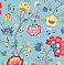 Epona Light Blue Floral Fantasy Wallpaper
