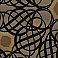 Caspian Brown Swirling Flocked Geometric Wallpaper