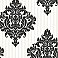 Rowan Black Damask Stripe Wallpaper