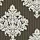 Rowan Chocolate Damask Stripe Wallpaper