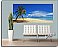 Basua Beach One-piece Peel & Stick Canvas Wall Mural Roomsetting