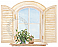 Window with Shutters Art Accent Mural KT8579MMP