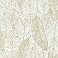 Canales White Gold Inked Leaves Wallpaper