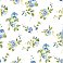 Captiva Blue Watercolor Floral Wallpaper