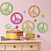PEACE SIGNS PEEL & STICK WALL DECALS - GLITTER