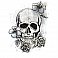 NEUTRAL FLORAL SKULL PEEL & STICK GIANT WALL DECALS