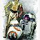 STAR WARS THE FORCE AWAKENS EP VII R2D2, C3PO, BB-8 PEEL AND STICK GIANT WALL GRAPHIC
