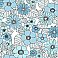 Capriana Light Blue Floral Burst Wallpaper