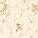 Lotus Peach Floral Scroll Wallpaper