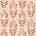 Scandinavian Red Block Print Tulip Wallpaper