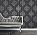 Ambrosia Charcoal Glitter Damask Wallpaper