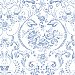 Canne Blue Floral Wallpaper