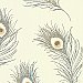 Peacock Beige Feather Wallpaper