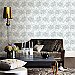 Fanciful Silver Floral Wallpaper