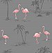 Sanibel Taupe Flamingo Wallpaper