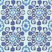 Valencia Blue Ikat Floral Wallpaper