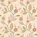 Claudia Apricot Retro Blossom Wallpaper